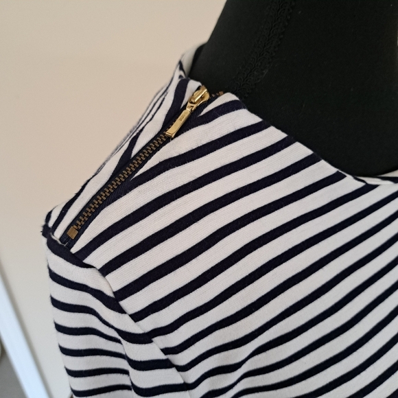Autograph Striped Top Navy White Womens Medium Large UK 14 Nautical - Picture 7 of 14